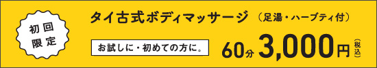 初回限定タイ古式ボディマッサージ